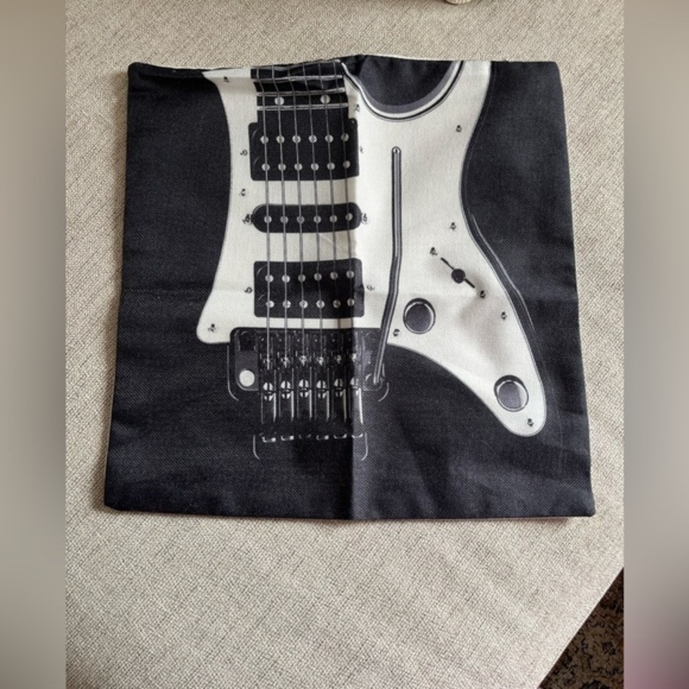 Electric Guitar throw pillow case cover size 16.5‎ x 16.5 zipper